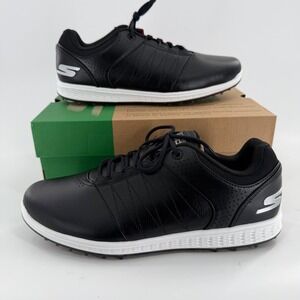 Skechers Go Golf Mens Black Water Repellent Extra Wide Fit Golf Shoes 214027